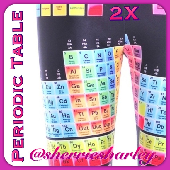➕Plus Size 2X Periodic Table Workout Pants 💜 EUC - Picture 1 of 7